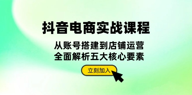 抖音 电商实战课程：从账号搭建到店铺运营，全面解析五大核心要素-观棋网创