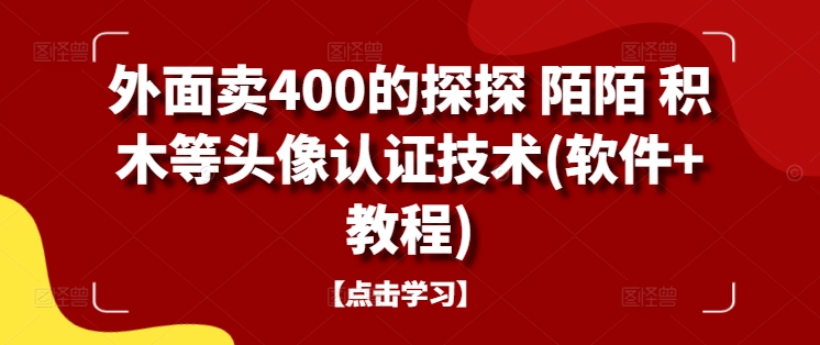 外面卖400的探探 陌陌 积木等头像认证技术(软件+教程)-观棋网创