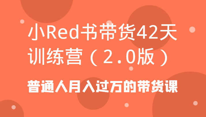 小Red书带货42天训练营(2.0版)普通人月入过万的带货课-观棋网创