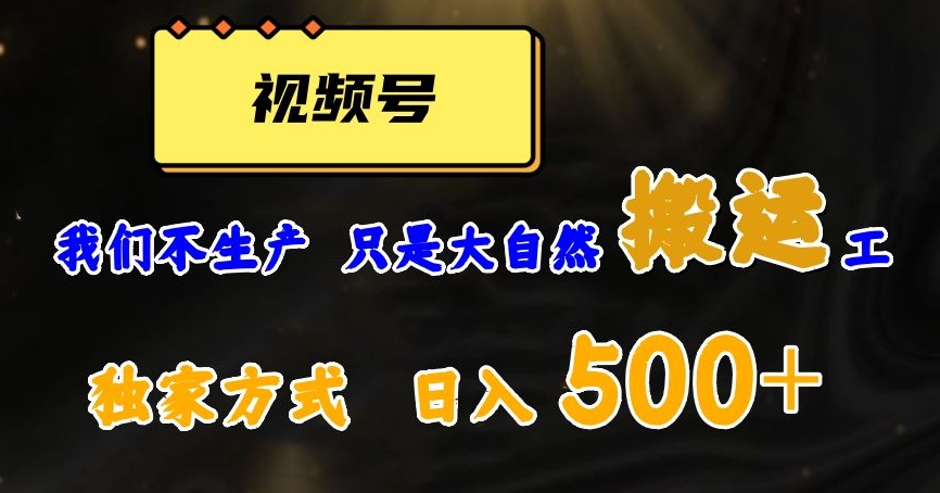 视频号轻松搬运日赚500+，一个1分钟1条原创视频【揭秘】-观棋网创