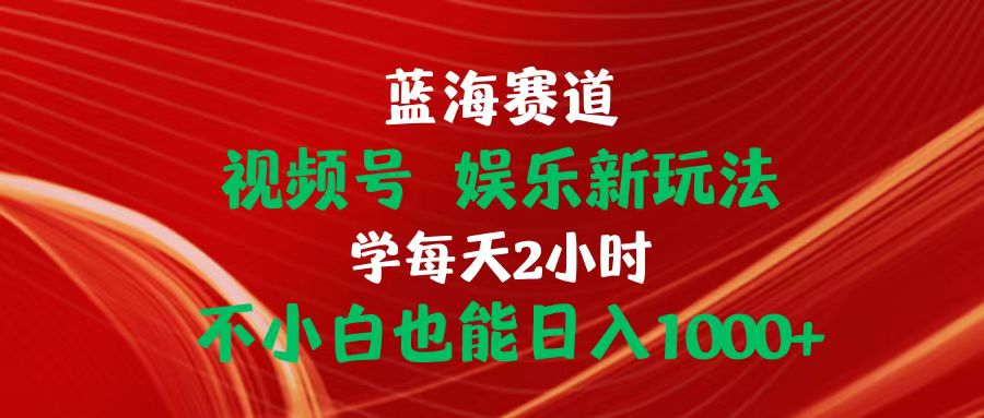 蓝海赛道视频号 娱乐新玩法每天2小时小白也能日入1000+-观棋网创