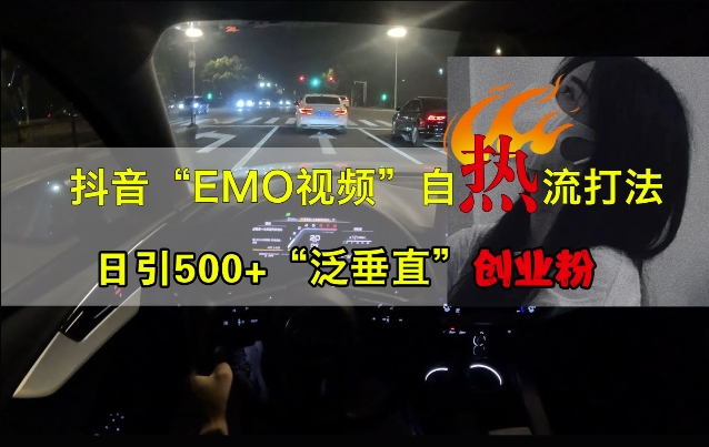 抖音EMO视频自热打法，日引500+“泛垂直”创业粉-观棋网创