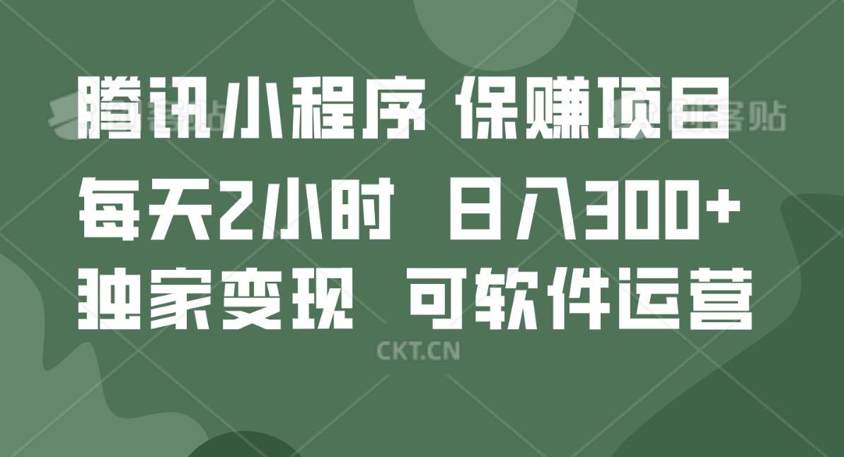 腾讯官方项目，可软件自动运营，稳定有保障，时间自由，永久售后，日均收益100-500+-观棋网创