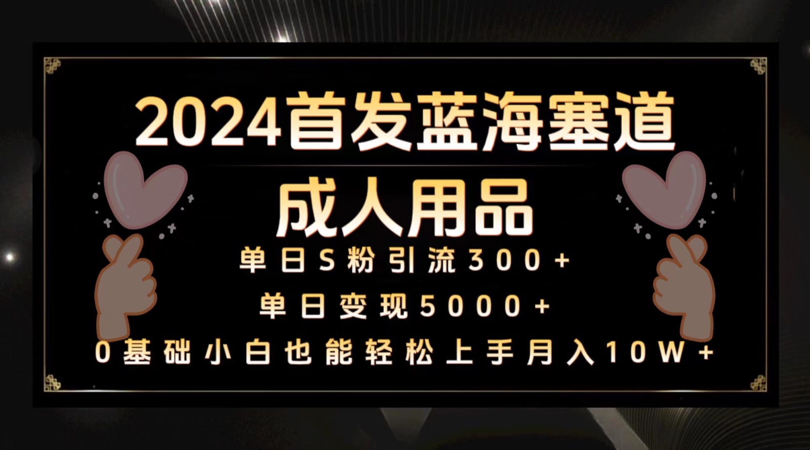 2024首发蓝海塞道成人用品，月入10W+保姆教程-观棋网创