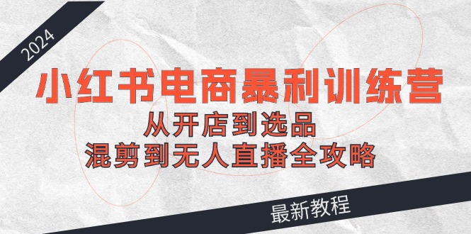 2024小红书电商暴利训练营：从开店到选品，混剪到无人直播全攻略-搞薯条网-观棋网创