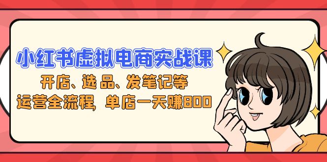 小红书虚拟电商实战课：开店、选品、发笔记等运营全流程，单店一天赚800-观棋网创