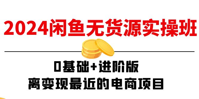 2024闲鱼-无货源实操班：0基础+进阶版，离变现最近的电商项目(15节-观棋网创
