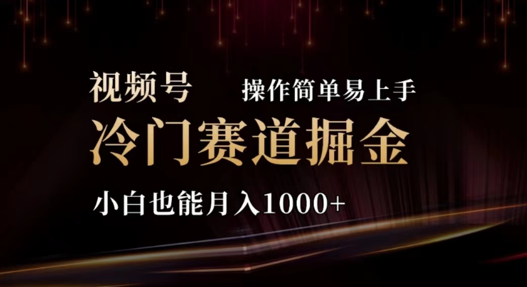 2024视频号冷门赛道掘金，操作简单轻松上手，小白也能月入1000+-观棋网创