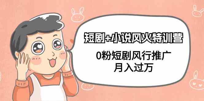 小说+短剧风火特训营，0粉短剧小说风行推广，实现月入过万-观棋网创