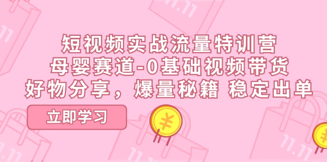 短视频实战流量特训营，母婴赛道-0基础带货，好物分享，爆量秘籍 稳定出单-观棋网创