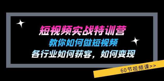 短视频实战特训营：教你如何做短视频，各行业如何获客，如何变现 (60节)-观棋网创