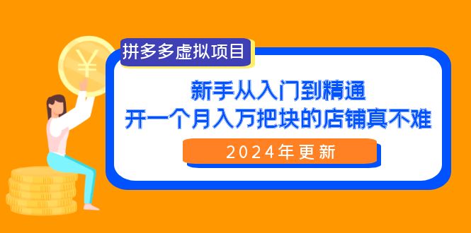 (9744期)拼多多虚拟项目：入门到精通，开一个月入万把块的店铺 真不难(24年更新)-观棋网创