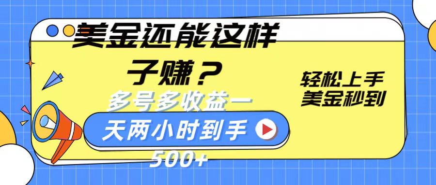 美金还能这样子赚？轻松上手，美金秒到账 多号多收益，一天 两小时，到手500+-观棋网创
