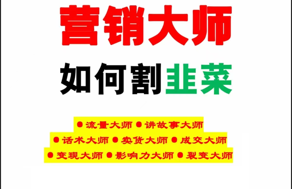 《营销大师如何割韭菜》禁止外传的大师绝学电子书-观棋网创