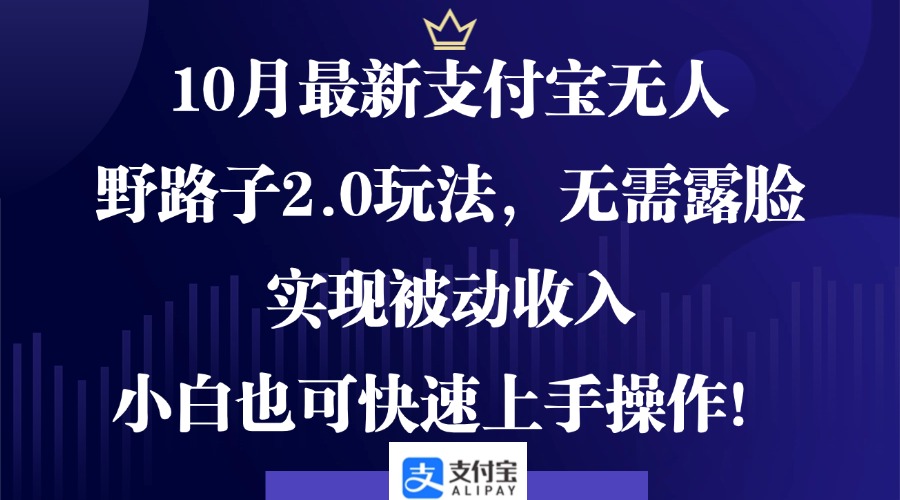 10月最新支付宝无人野路子2.0玩法，无需露脸，实现被动收入，小白也可…-观棋网创