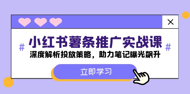 小红书-薯条推广实战课：深度解析投放策略，助力笔记曝光飙升-观棋网创