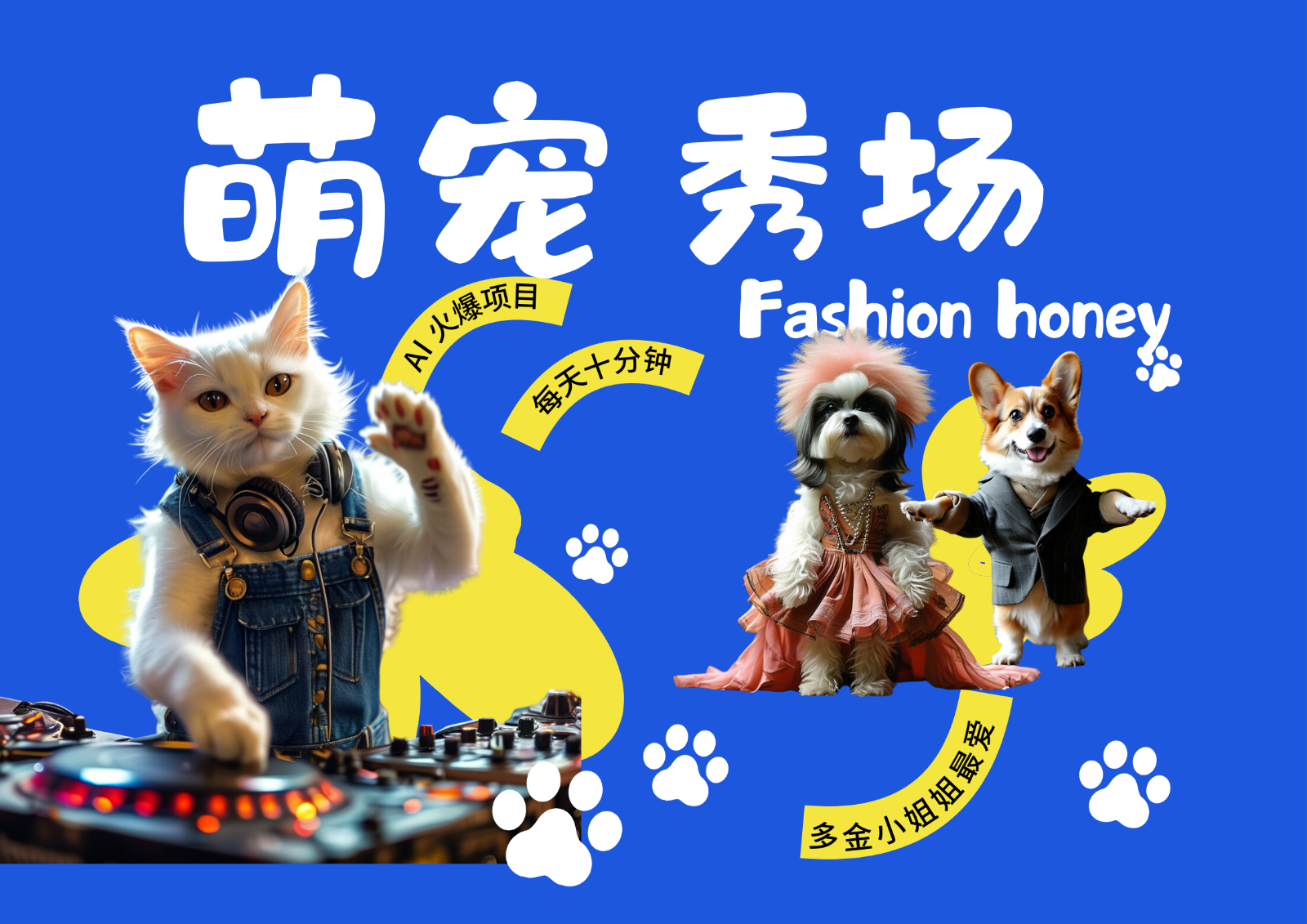 酷飒动物跳舞走秀 时尚喵FASHION汪 多金小姐姐最爱的 轻松月入破W-观棋网创
