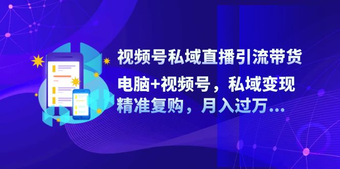 视频号私域直播引流带货：电脑+视频号，私域变现，精准复购，月入过万…-观棋网创