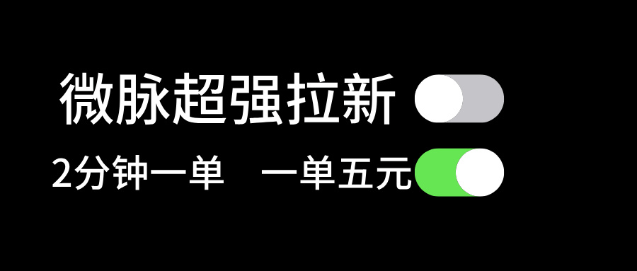 微脉超强拉新， 两分钟1单， 一单利润5块，适合小白-观棋网创