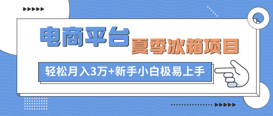电商平台夏季冰箱项目，轻松月入3万+，新手小白极易上手-观棋网创