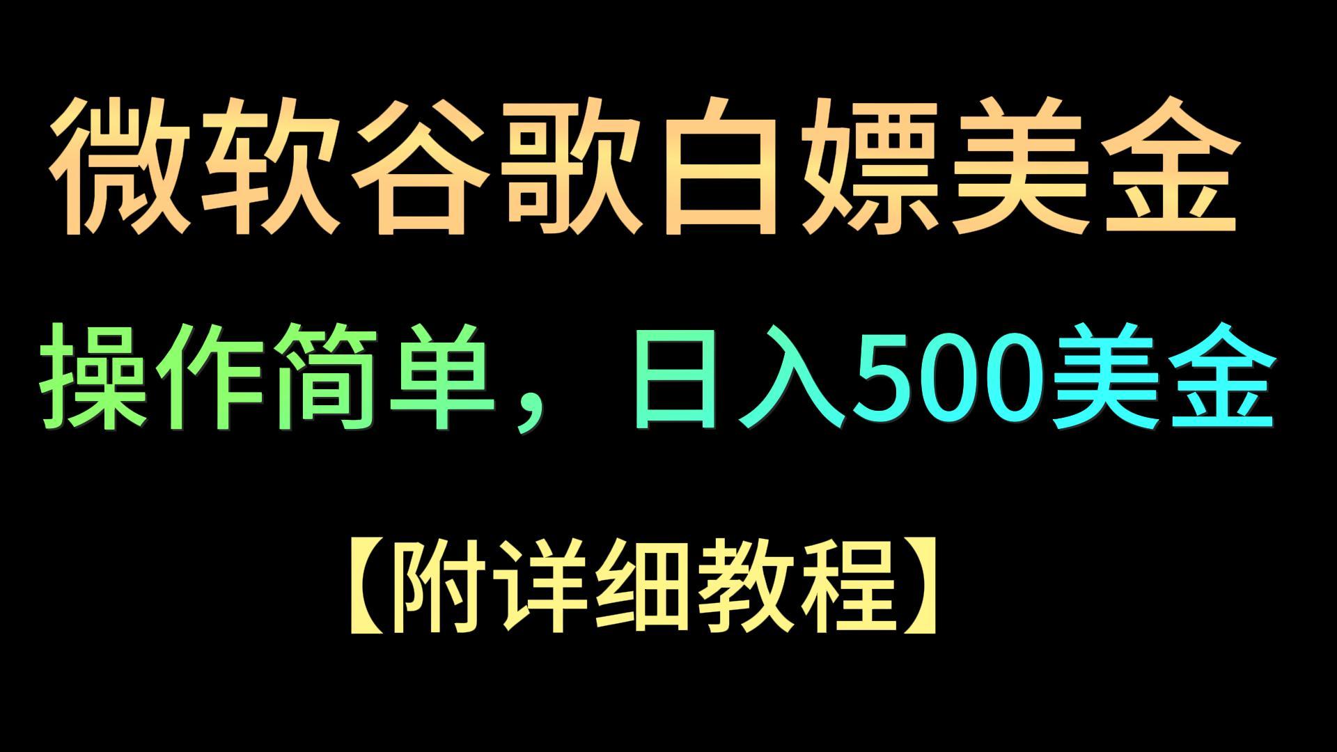 微软谷歌项目3.0，轻松日赚500+美金，操作简单，小白也可轻松入手！-观棋网创