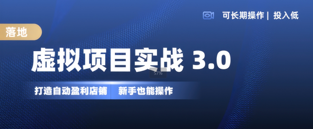 虚拟项目实战3.0，打造自动盈利店铺，可长期操作投入低，新手也能操作-观棋网创
