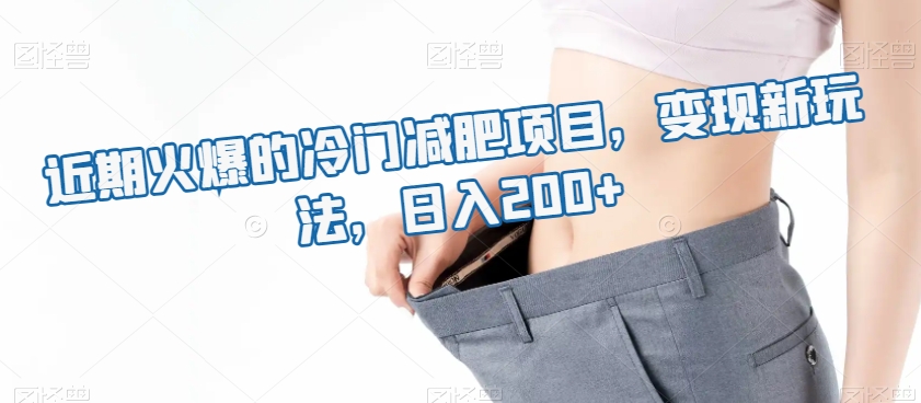 近期火爆的冷门减肥项目，变现新玩法，日入200+-观棋网创
