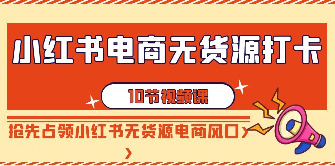 小红书电商无货源打卡，抢先占领小红书无货源电商风口(10节课)-观棋网创