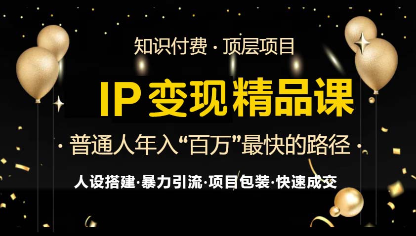 IP变现最新精品课程，知识付费全流程+最强引流术+小白避坑指南-观棋网创