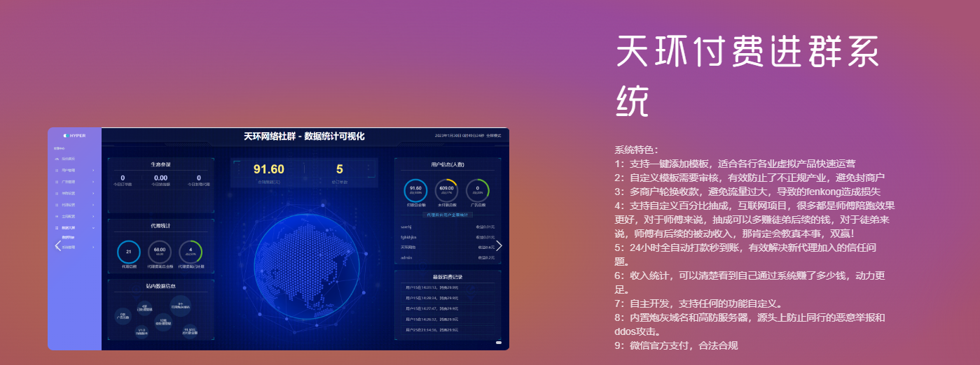 天环付费进群系统V2.0-观棋网创